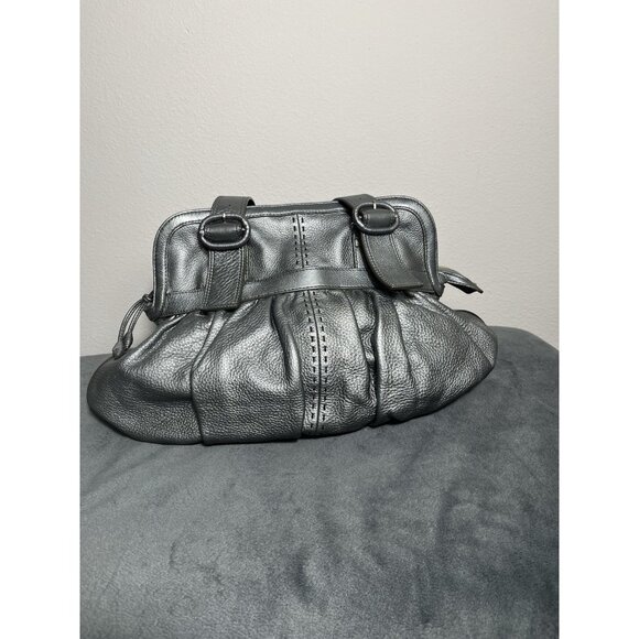 Cole Haan Pewter Leather Satchel Bag-Preowned but Good Condition - Picture 8 of 11